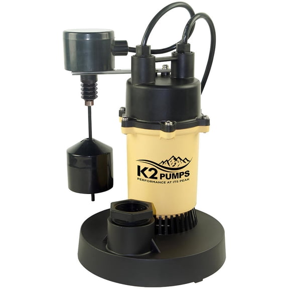 K2 Pumps Sump Pump 1/4 Hp Cast Aluminum With Direct In Vertical Switch