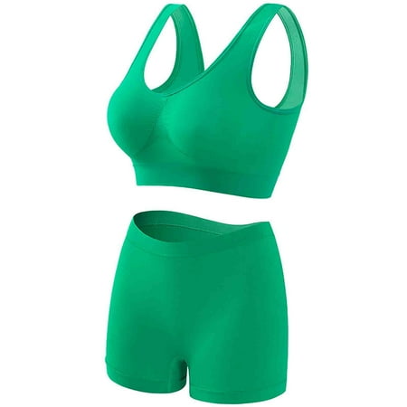 Njoeus Sports Bra Black Bra Women s Wire Free Push Up Bras Seamless Comfort Breathable Wireless Sports Bra and Panty Sets for Women Underwear Set Yoga Bra