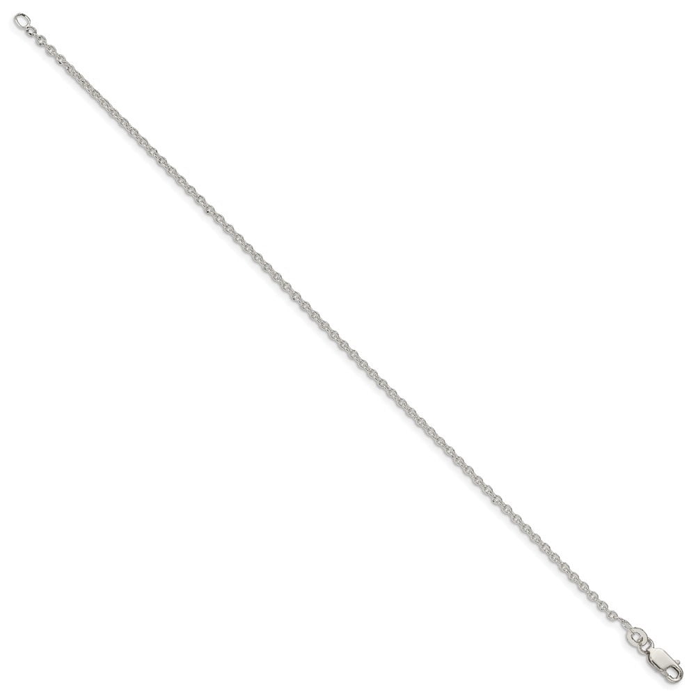 Auriga 925 Sterling Silver 1.95mm Cable Chain Anklet 10inch for Women
