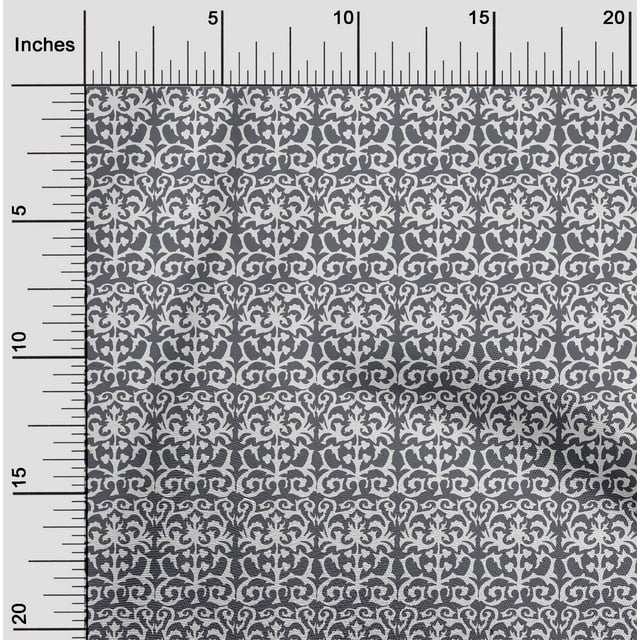 oneOone Viscose Chiffon Fabric Leaves|Swirl & Floral Block Decor Fabric Printed BTY 42 Inch Wide
