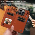 thumbnail image 2 of iPhone 13 PRO Case ,Card Slots Leather Wrist Strap Phone Cover for iPhone 13 PRO, 2 of 5