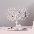 thumbnail image 3 of Bandeja de plástico para joyería con soporte 2 en 1 para árbol de joyería (blanco) 22 * ​​​​25 * 15 cm, 3 of 5