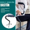 thumbnail image 2 of Bastón de Doble Apoyo Altura Ajustable | 2 Funciones: Apoyo para Incorporarse y Ayuda al Caminar con Base de 4 Patas para Mayor Estabilidad (Gris Oxford Mate), 2 of 10