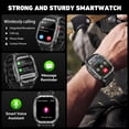 thumbnail image 5 of Mingdaln 2.01"  AMOLED Men Military Smart watch，with 1400 mAh Large Battery/ Answer Make Calls /100+ Sport Modes/IP68 Waterproof, Pedometer smartWatch fits for Android Iphone Devices (Black), 5 of 8