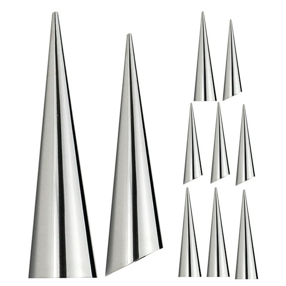 EXHUMKY Conical Cream Horn Molds 10Pcs Stainless Steel for Baking Pastries and Puff Sheets