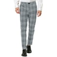 thumbnail image 1 of INSPIRE CHIC Men's Dress Plaid Pants Formal Printed Checked Trousers 30 Gray, 1 of 7