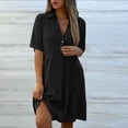thumbnail image 5 of Women's Summer Short Sleeve Casual Dresses V-Neck Floral Party Dress Black XXXL, 5 of 9