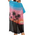 thumbnail image 4 of HELLHERO Tropical Sunset Palm Tree Kimono - Lightweight Breathable Swimsuit Cover Up | Vacation Vibe Beachwear for Women, 4 of 6