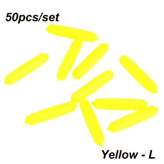 50pcs/bag High Quality Night EPS Rig Rigging Material  Bottom Oval  Fishing Floats Beads Cylinder Foam Floats Ball Indicator Fish Beans YELLOW L