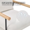 thumbnail image 6 of Vinform Modern Accent Chair, Arm Chair with Removable Cushion, Metal Frame for Living Room, Milk White, 6 of 7