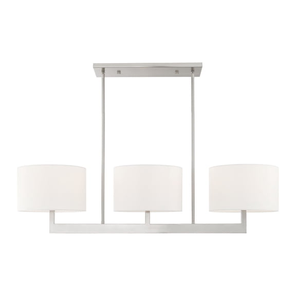 Livex Lighting Hayworth 3 Light Linear Chandelier in Brushed Nickel