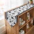thumbnail image 4 of Black Floral Table Runner Linen Burlap Table Runner 108 Inches Long Retro Flowers Leaves Farmhouse Greek Key Dresser Scarves for Kitchen Island Coffee Dining Room Party Wedding Holiday Decor 13"x108", 4 of 8