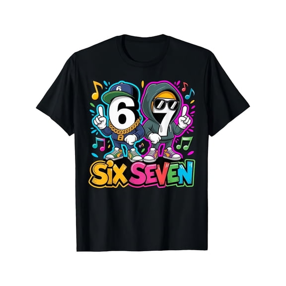 Italian Brain Teaser T-Shirt with 67& 6/7 Number Puzzle Design Boys & Girls T-Shirt, T-Shirt for Kids Youth, 180gsm, 100% Cotton