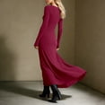 thumbnail image 2 of Bodycon Dresses for Women Boho Stretch Draped Fall Maxi Wrap Knotted Dress ( XXL), 2 of 6