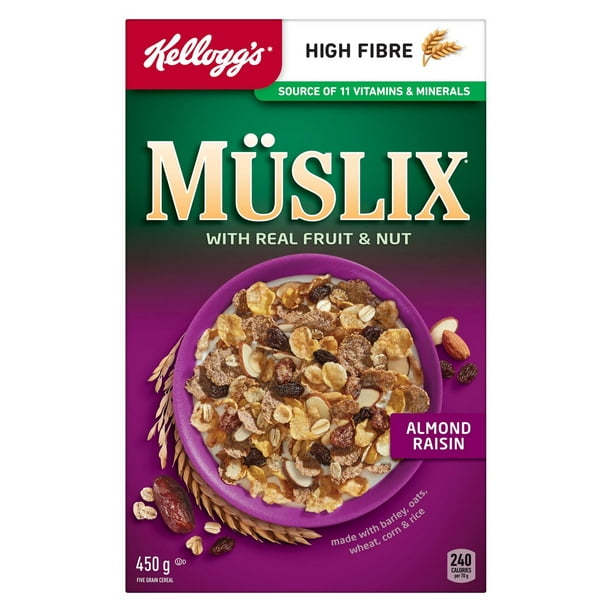 Céréales Kellogg's Müslix Raisins secs et amandes, 450 g 450 g