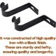 thumbnail image 4 of 4 Pack Ceiling Curtain Rod Bracket Single Curtain Rod Holders for 1 Inch Drapery Rod Heavy Duty Curtain Rod Brackets for Living Room Bedroom Black, 4 of 4