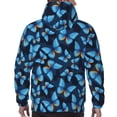 thumbnail image 7 of Lsque Blue Butterfly Pattern Casual Men's Hoodie,Hooded Sweatshirt with Kangaroo Pocket,Pullover Hoodie-XX-Large, 7 of 7