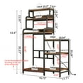 thumbnail image 2 of Display Shelves Multifunctional 7-Tier Mini Fridge & Microwave Stand with 2 AC/2 USB Outlets - Coffee Bar & Bakers Rack Storage Shelf, Utility Storage Shelf, Mini Fridge Cabinet for Kitchen, Dorm, Li, 2 of 22