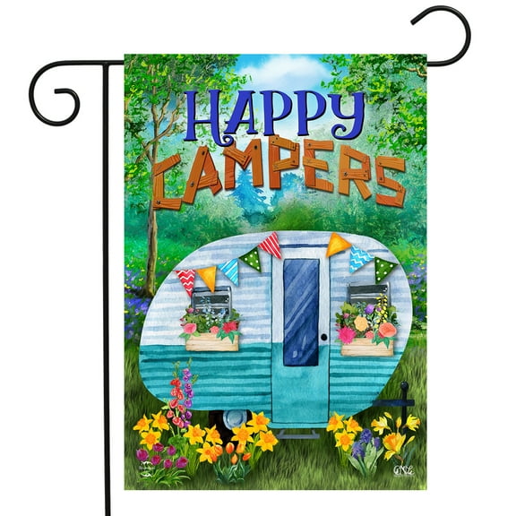 Briarwood Lane Spring Happy Campers Floral Garden Flag