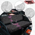 thumbnail image 6 of FKELYI Black Leopard Purple Butterfly Print Anti-Dust Mule Bench Seat Cover Backrest Cover UTV ATV Accessories Waterproof Powersports Seats Covers UTV Interior Decor, 6 of 7
