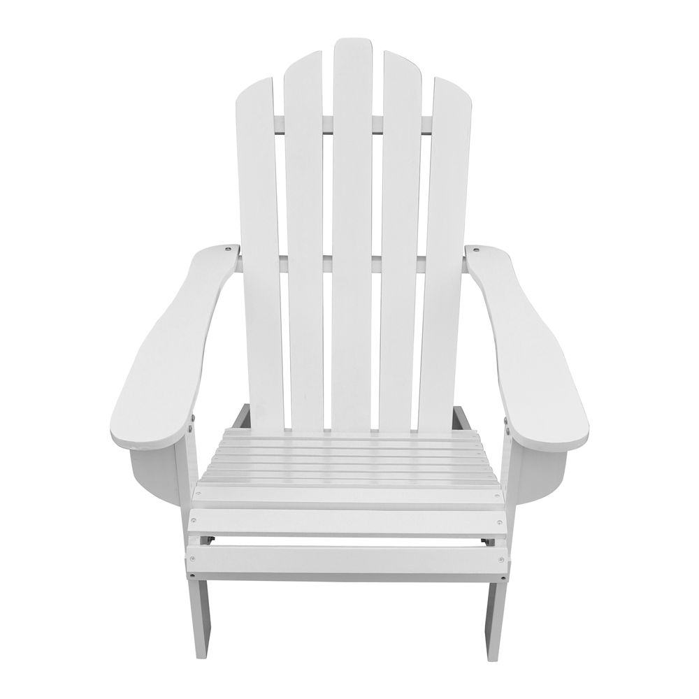 Wood Adirondack Chair Solid Wood Garden Patio Recliner Sling Chair Accent Chaise Lounge Chair Seat for Indoor Outdoor White - image 3 of 7