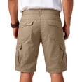 thumbnail image 3 of Homeyce Cargo Short for Men Elastic Waist Button Down Short Pants Military Outdoor Breathable Hiking Fishing Big and Tall Cargo Shorts Multi Pocket Quick Dry Beach Shorts,Brown M, 3 of 3