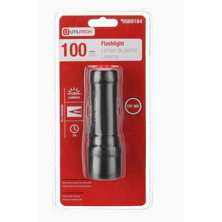 Utilitech 0569184 100-Lumen LED Handheld Battery Flashlight (Battery (Best Flashlight For Android 2019)