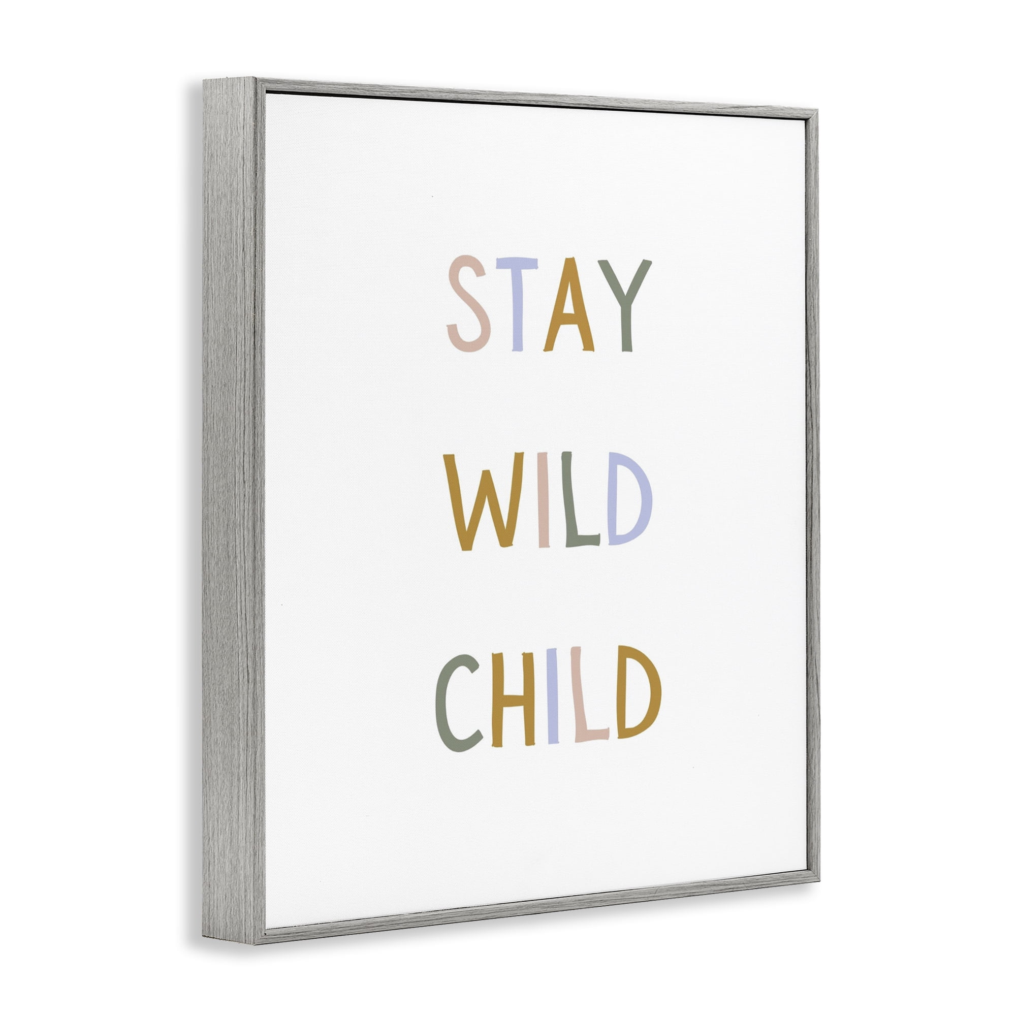 Stupell Industries Stay Wild Child Gray Framed Giclee Art, design by Katie Griggs