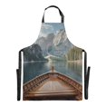 thumbnail image 6 of Yayeee Chief Kitchen Apron with Pockets for Cooking Water Resistant Unisex Adjustable Neck Strap, Wooden Boat, 6 of 7