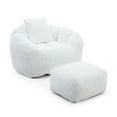 thumbnail image 4 of Giant Oversized Bean Bag Chair with Footstool - Faux Fur Shell-Shaped, Pre-Filled for Adults & Kids, Floor Sofa for Gaming, Reading, Living Room & Bedroom, 4 of 9