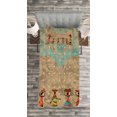thumbnail image 3 of Ambesonne Vintage Quilted Bedspread Set 2 Pcs, Folkloric Boho African, Twin Size, Seafoam Cocoa, 3 of 3
