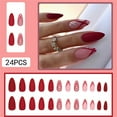 thumbnail image 4 of Fofosbeauty 24pcs Press on Nails, 2024 Fake Nails Almond Tips Design, Rhombus Matte Red, 4 of 8
