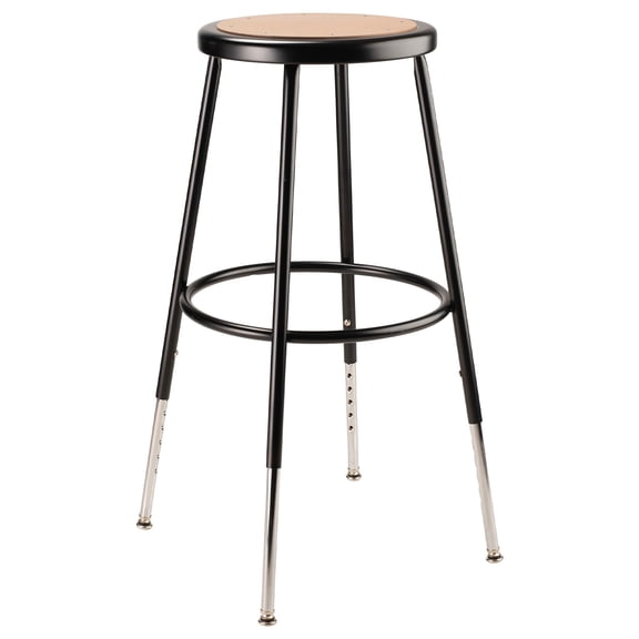 Pemberly Row 25-33" Height Adjustable Modern Metal Heavy Duty Stool in Black