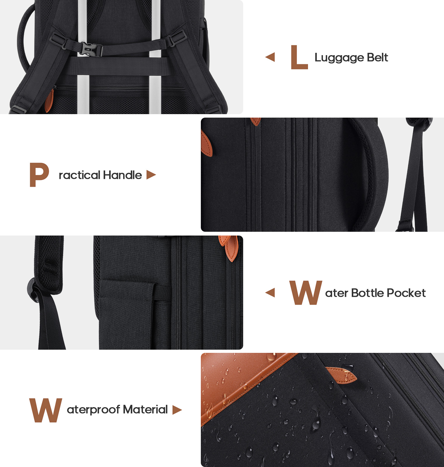 UKEIN 42L Expandable Travel Backpack with Packing Cubes photo 3
