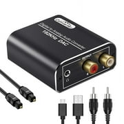 Digital to Analog Audio Converter,192kHz Digital Coaxial and Optical with Optical Cable for HDTV Home Cinema Systems