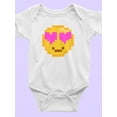 thumbnail image 3 of Pixel Heart Eyes Smile Face Art Bodysuit Infant -Image by Shutterstock,  24 Months, 3 of 4