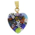 thumbnail image 3 of GlassOfVenice Murano Glass Millefiori Heart Pendant - Gold Multicolor, 3 of 5