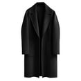 thumbnail image 4 of Black and Friday Clothing Sales Idoravan Woolen Coat for Women Womens Winter Lapel Button Long Trench Coat Jacket Ladies Overcoat Outwear Black M, 4 of 6