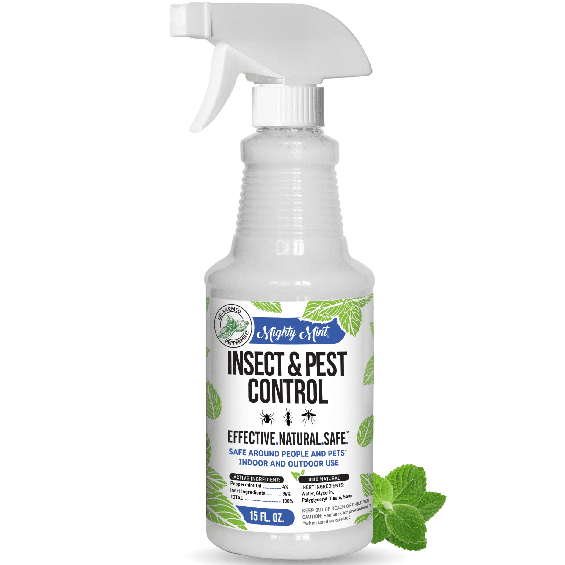 (6 pack) Mighty Mint Peppermint Oil Insect Repellent Spray – Indoor & Outdoor Bug Control for Spiders, Ants, Roaches, and More – Plant-Based, Extra-Strong Formula - 15 fl oz