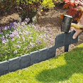 thumbnail image 1 of 10 Pack Dark Grey Cobbled Stone Effect Garden Lawn Edging Plant Border - Simply Hammer In By, 1 of 1