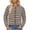 Coffee, variant on Fall Cropped Striped Cardigan Sweaters for Women Lounge Lightweight Crew Neck Long Sleeve Knit Sweater with Pockets Trendy Open Front Button Down Jacket