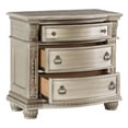 thumbnail image 2 of Maykoosh Victorian Vibes 35 Inch 3 Drawer Nightstand With Marble Top, Leaf Carvings, Silver, 2 of 2