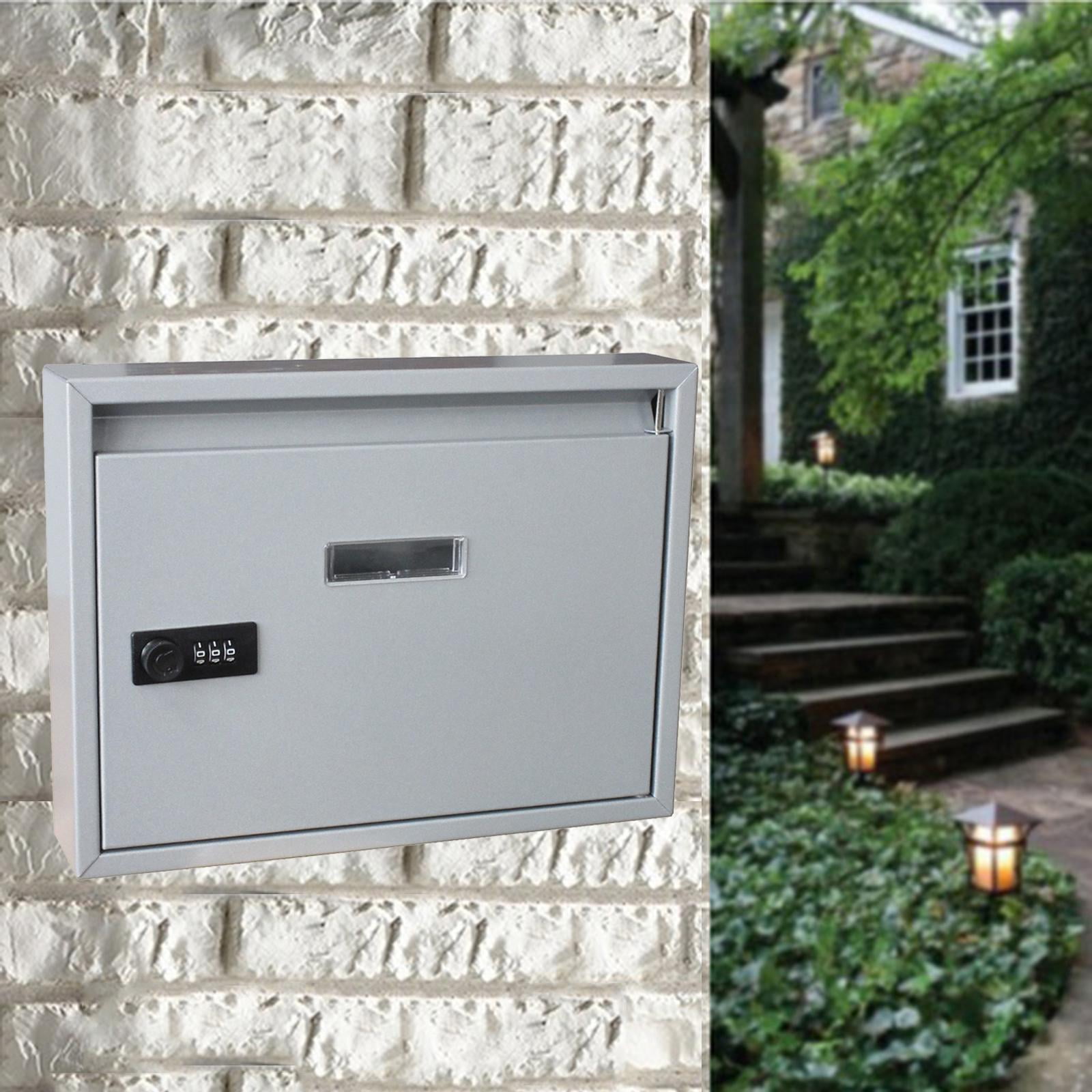 Wall Mounted Large Letterbox External Lockable Galvanised Steel - Albertina