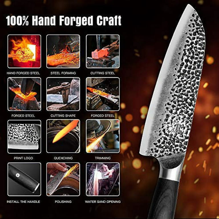 CUSTOM MADE FORGED CARBON STEEL CHEF KNIFE KITCHEN KNIVES CHEF SET