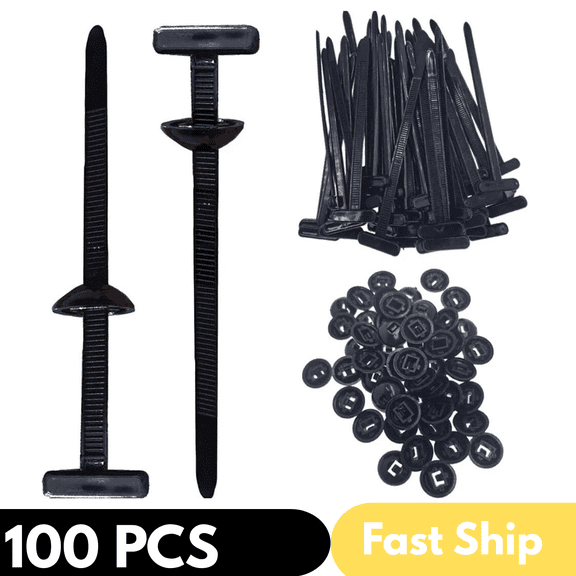 FungLam  100 Pcs Universal Nylon Cable Tie Buckle Self Locking Nylon Zip Ties Holder