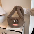 thumbnail image 2 of Bolso hombro feo y lindo Likrtyny versión japonesa coreana caqui peluda para estudiantes cruzado invierno, 2 of 9