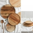 thumbnail image 6 of Natural Round Wooden Plates Wood Tray Cake Snack Plate Dessert Serving Tray Dishes Wood Utensils Tableware Gifts, 6 of 7