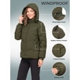 thumbnail image 6 of Wantdo Women's Autumn Jacket Hooded Winter Coat Packable Puffer Jacket Camping Use Amry Green 2XL, 6 of 9