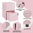 thumbnail image 3 of Polup 18"D 2 Drawer Office Vertical File Cabinet in Pink, Metal Filing Cabinets with Lock and Key, 3 of 11