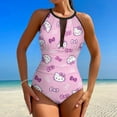 thumbnail image 2 of Hello Kitty Women's One Piece Swimsuit High Neck Tummy Control Swimwear Bathing Suit, 2 of 7